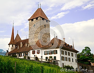 Spiez Castle, Bern Canton, Switzerland Stock Photo