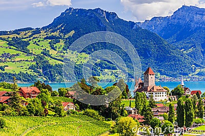 Spiez, Switzerland. Stock Photo