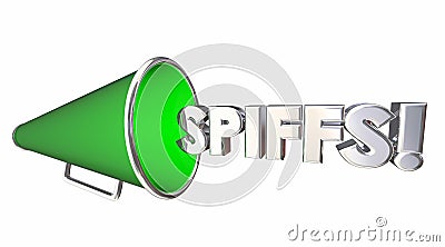 Spiffs Bullhorn Megaphone Incentives Bonus Rewards 3d Illustration Stock Photo