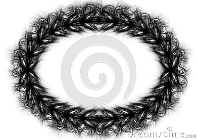 Spikes Oval Border Frame Wreath Stock Photo