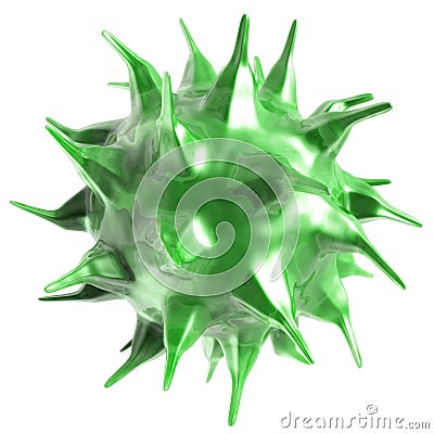 Spiky Green Jello Looking Spore / Microbe / Bacteria Stock Photo