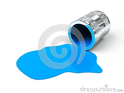 Spilled blue paint Stock Photo