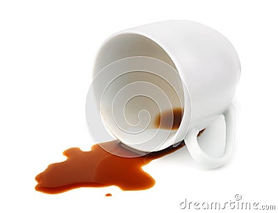 Spilled coffee Stock Photo