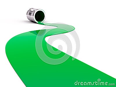 Spilled green paint Stock Photo