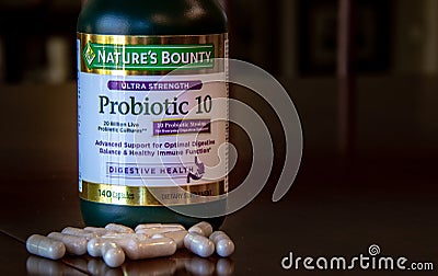 Nature`s Bounty Probiotic 10 Editorial Stock Photo