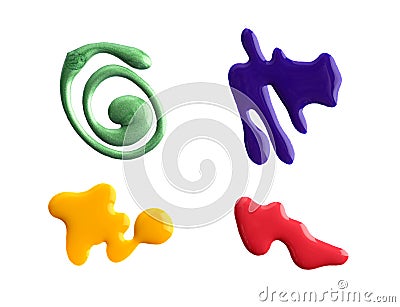 Spilled nail polish samples Stock Photo