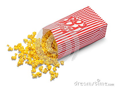 Spilled Popcorn Bag Stock Photo