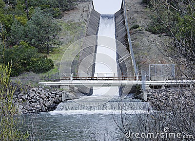 Spillway at Conn Dam in Napa County, CA Stock Photo