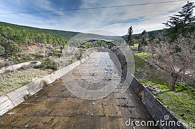 Spillway of the El Vado Reservoir Stock Photo