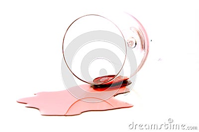 Spilt Red Wine Stock Photo