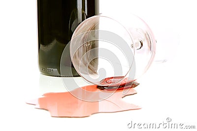 Spilt Red Wine Stock Photo