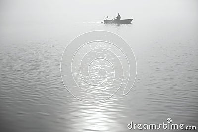 Spin fishing in Solina Lake Editorial Stock Photo