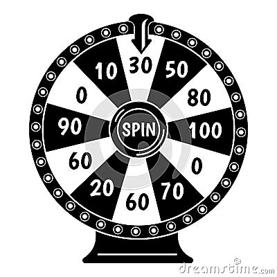 Spin fortune wheel icon, simple style Vector Illustration