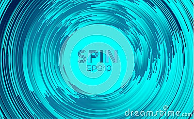 Spin minimal vector background. Circular abstract data tech. Vortex motion concentric line Vector Illustration