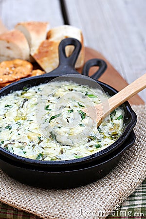 Spinach and Artichoke Dip Stock Photo