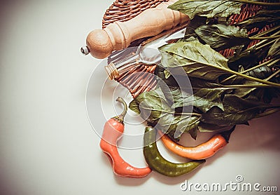 Spinach in box Stock Photo