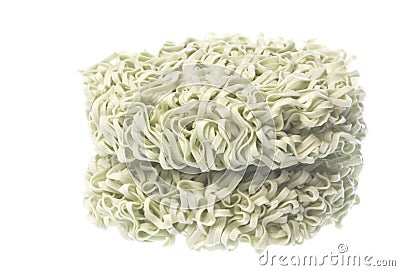 Spinach Dried Noodles Isolated Stock Photo