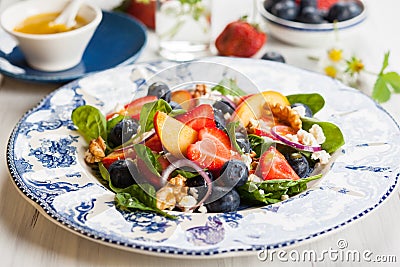 Spinach and Fruit Salad Stock Photo