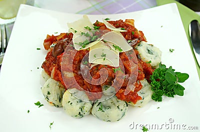 Spinach Gnocchi Stock Photo