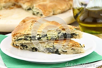 Spinach pie Stock Photo