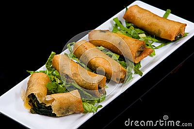 Spinach Rolls Stock Photo