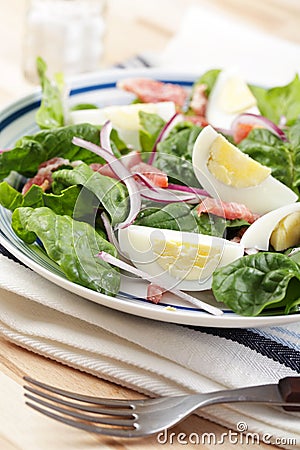 Spinach salad Stock Photo