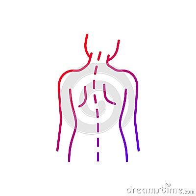 Spinal abnormalities gradient linear vector icon Vector Illustration