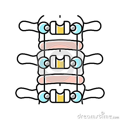 spinal fusion color icon vector illustration Vector Illustration