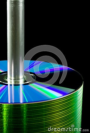 Spindle of CDs Stock Photo