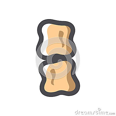 Spine Bones joint Vector icon Cartoon illustration Vector Illustration