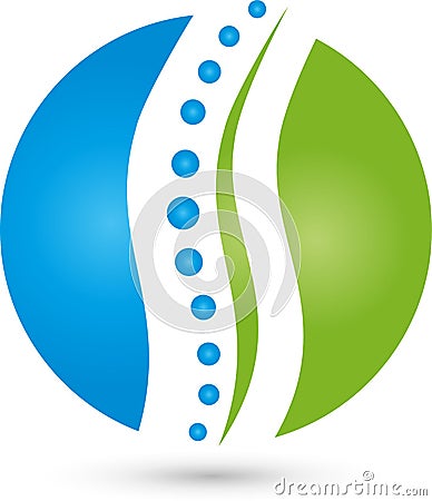 Spine and circle, physiotherapy and naturopaths logo Stock Photo