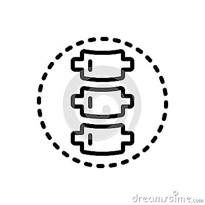 Black line icon for Spine, vertebral and spinal Vector Illustration