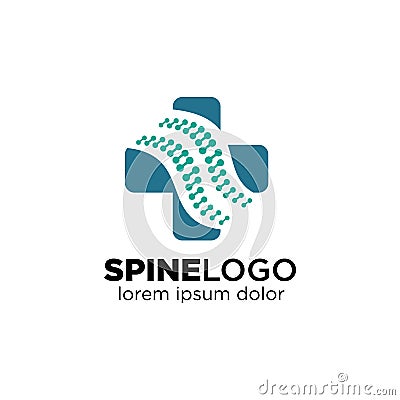 Spine Logo Clinic Medicine Backbone Health Illustration. Chiropractic Center Logo Icon Vector Stock Vector Illustration