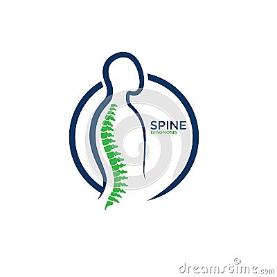 Spine logo designs simple modern for medical check and company Vector Illustration