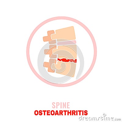 Spine osteoarthritis icon Vector Illustration