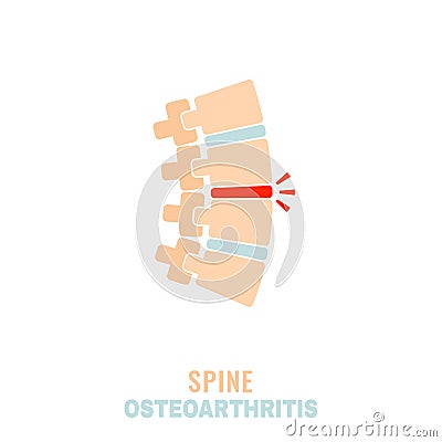Spine osteoarthritis icon Vector Illustration