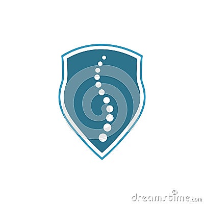 Spine protection and care for logo illustration on white background Vector Illustration