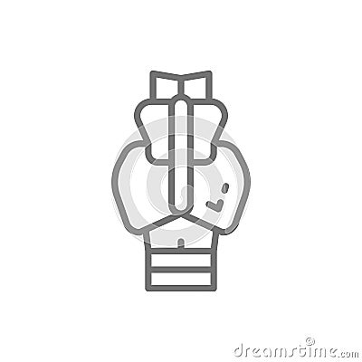 Spine, tailbone, sacrum, ilium, coccyx, ischium line icon. Vector Illustration