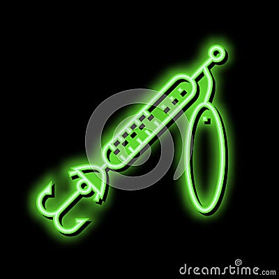 spinner fishing accessory neon glow icon illustration Vector Illustration