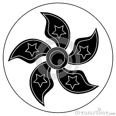 Spinner with five blades in the form of petals Vector Illustration