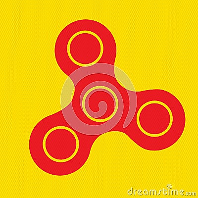 Spinner icon - toy for stress relief and improvement of attention span. Hand fidger spinner. Vector Illustration