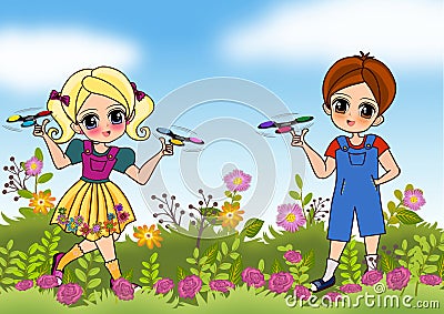 Spinner toys Cartoon Illustration