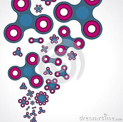 Spinners, set of toys on a light background. Vector Illustration