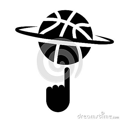 Spinning Basketball With Finger Icon Vector Vector Illustration