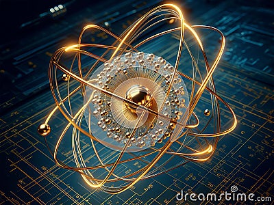 Spinning electrons Stock Photo