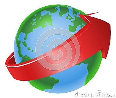 Spinning globe arrow illustration Vector Illustration