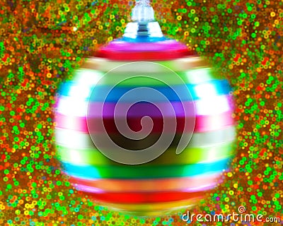 Spinning multy coloured Christmas globes. Stock Photo