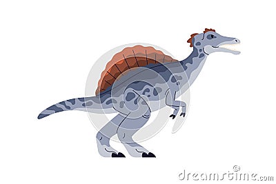 Spinosaurus, prehistoric dinosaur. Dino, prehistory reptile. Extinct animal of Jurassic period. Big large ancient Spino Vector Illustration