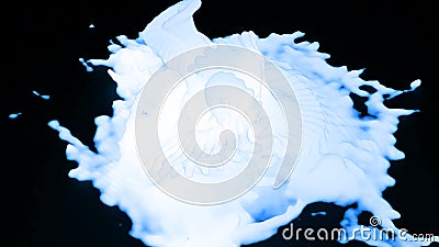 Spiral appears and dissolves on isolated background. Design. 3D foam spiral twists and dissolves in space. White spiral Stock Photo