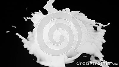 Spiral appears and dissolves on isolated background. Design. 3D foam spiral twists and dissolves in space. White spiral Stock Photo